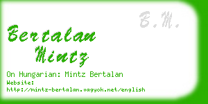 bertalan mintz business card